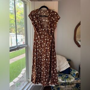 Lush short sleeved wrap dress